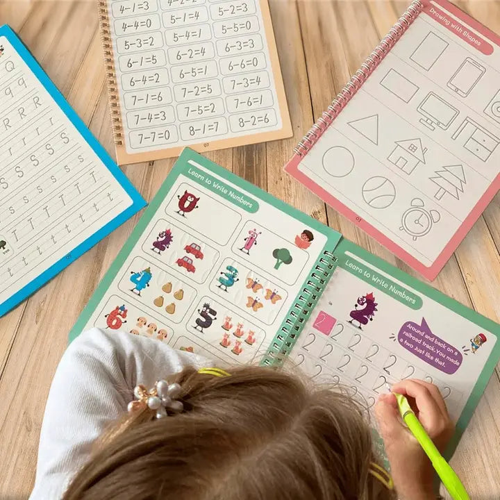 🌟 Set de 4 Libros Mágicos + Cuaderno Digital de Caligrafía Avanzada